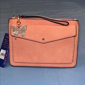 Violet Ray Coral Clutch with Butterfly Charm